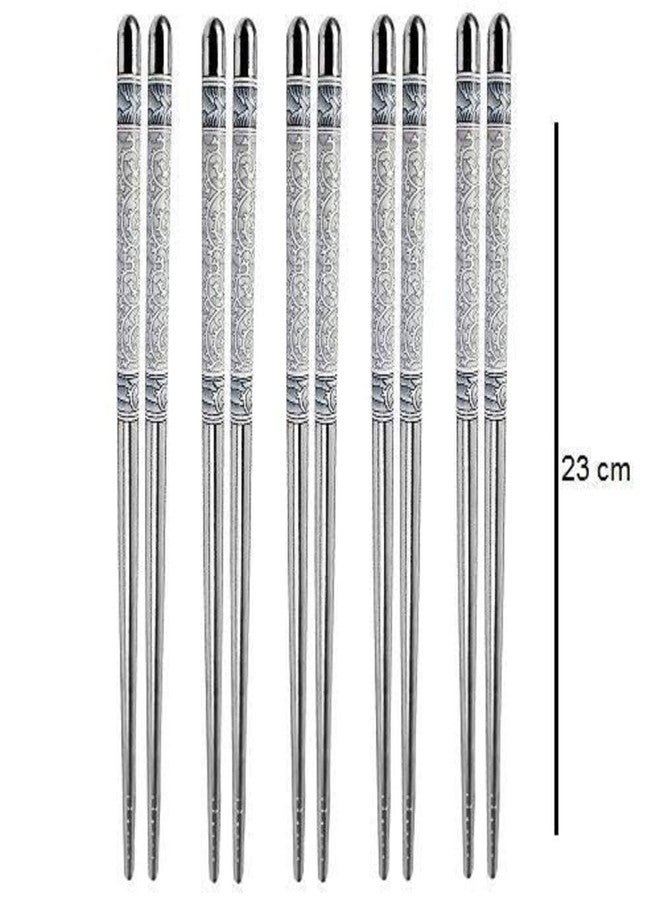 AIMERS Reusable Metal Stainless Steel Chopsticks Dishwasher Safe Lightweight Easy to Use Metal Chop Stick Utensils (2 Pair) - Image 3